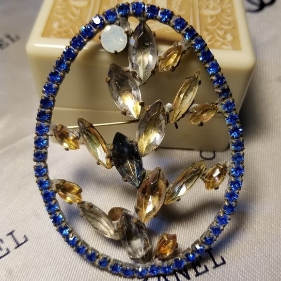 Large BIJOUX MG Vintage CZECH Brooch - Picture 7 of 8